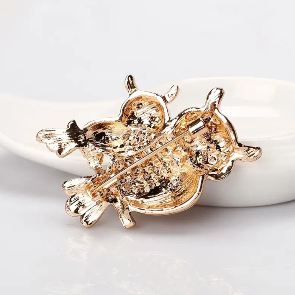 Owl Brooch Red and Gold NIP Mommy and Me - Picture 3 of 4